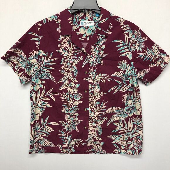 Tori Richard Uniforms Women Hawaiian Button Shirt Top Size Large Floral B260 -29 - Picture 8 of 12